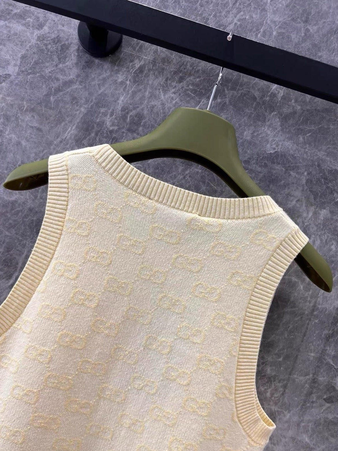 Classic Subtle-Texture All-Over Print Vest Dress