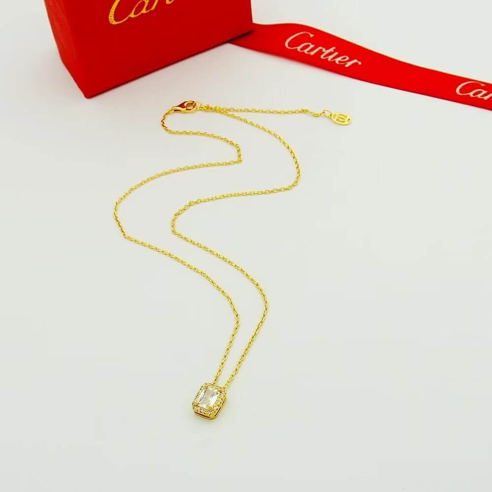 Classic Minimalist Square Diamond Necklace