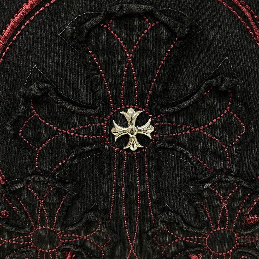 Chic 3D Sanskrit Embroidery T-Shirt