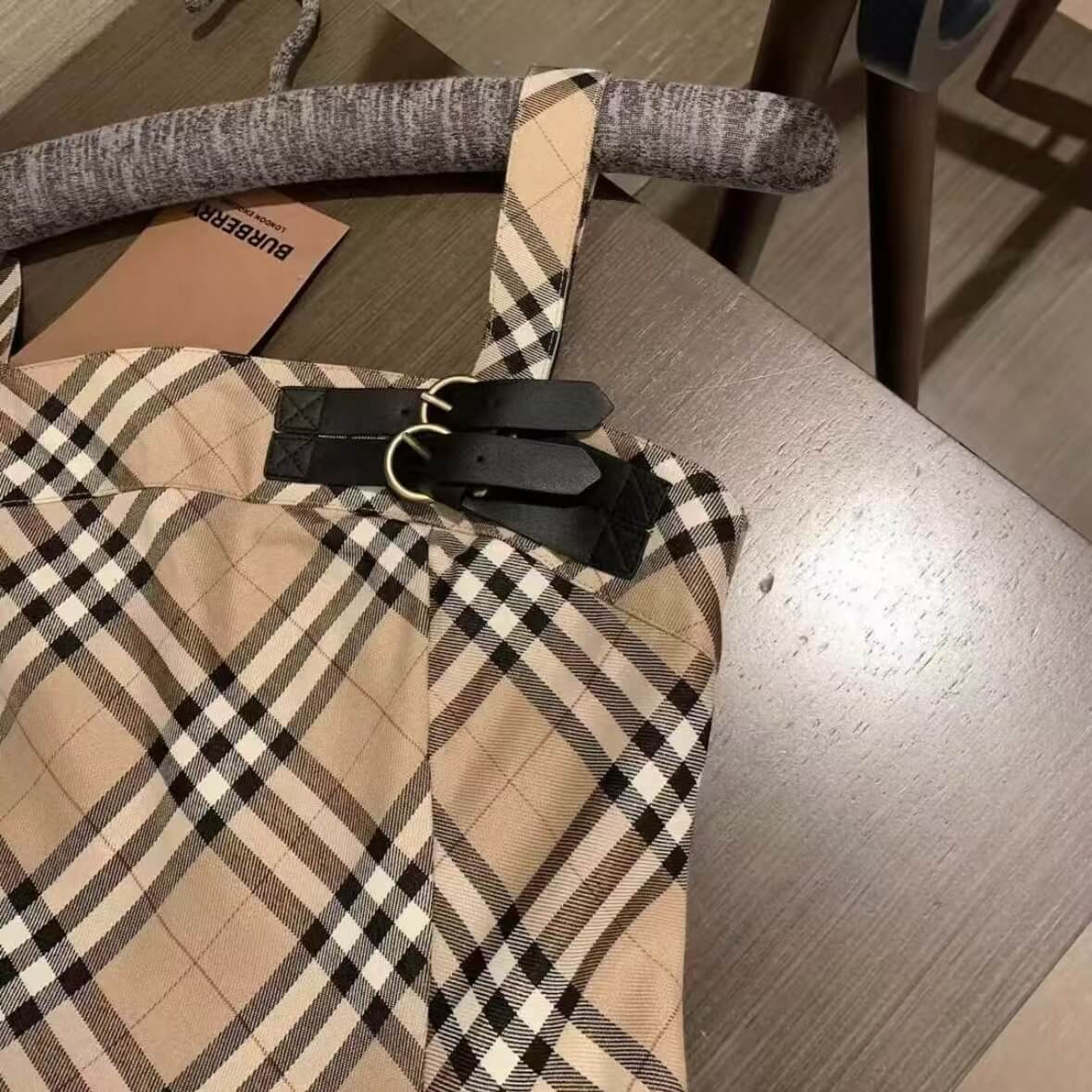 Classic Plaid Waist-Cinching Vest Dress