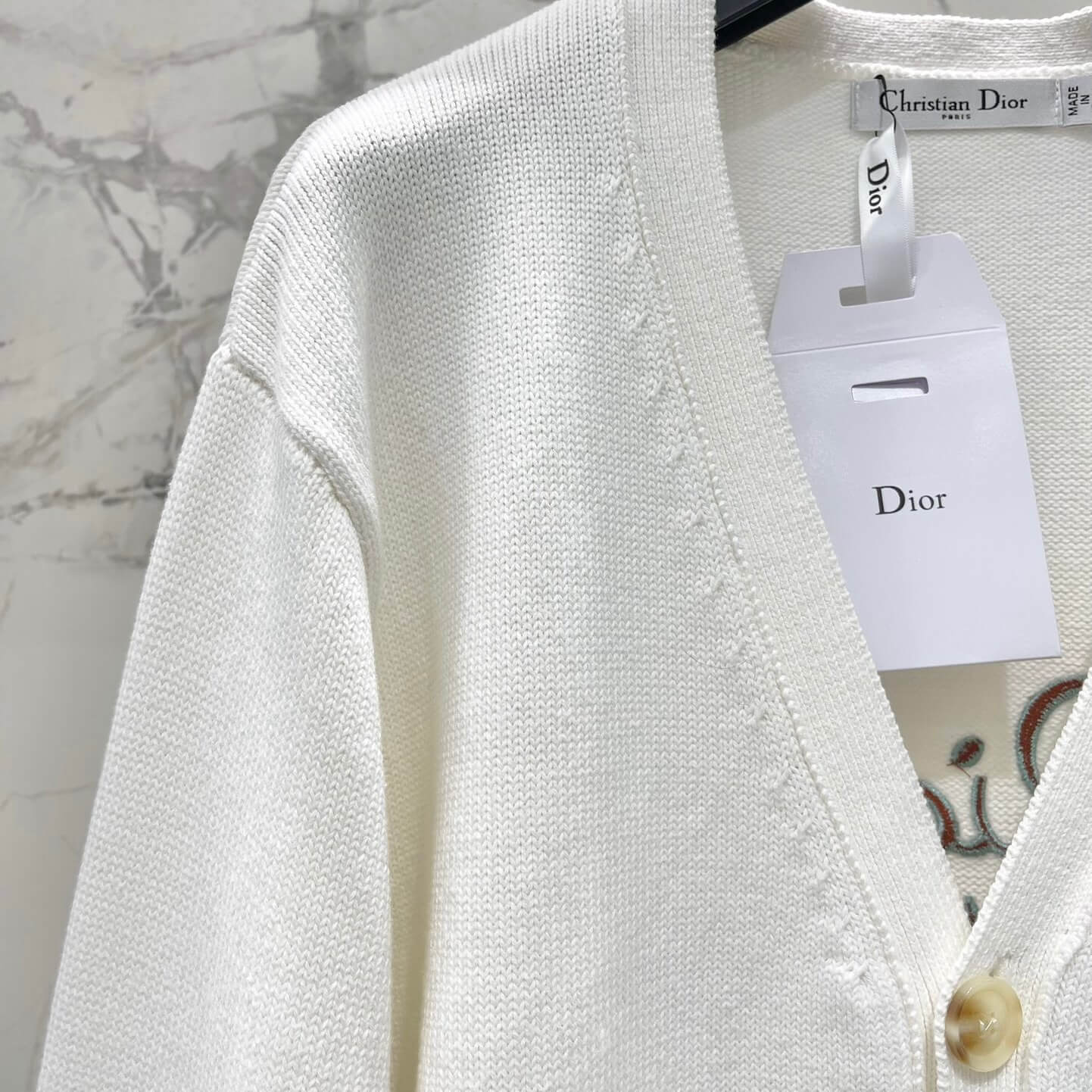 Minimalist Casual Embroidered Knit Cardigan
