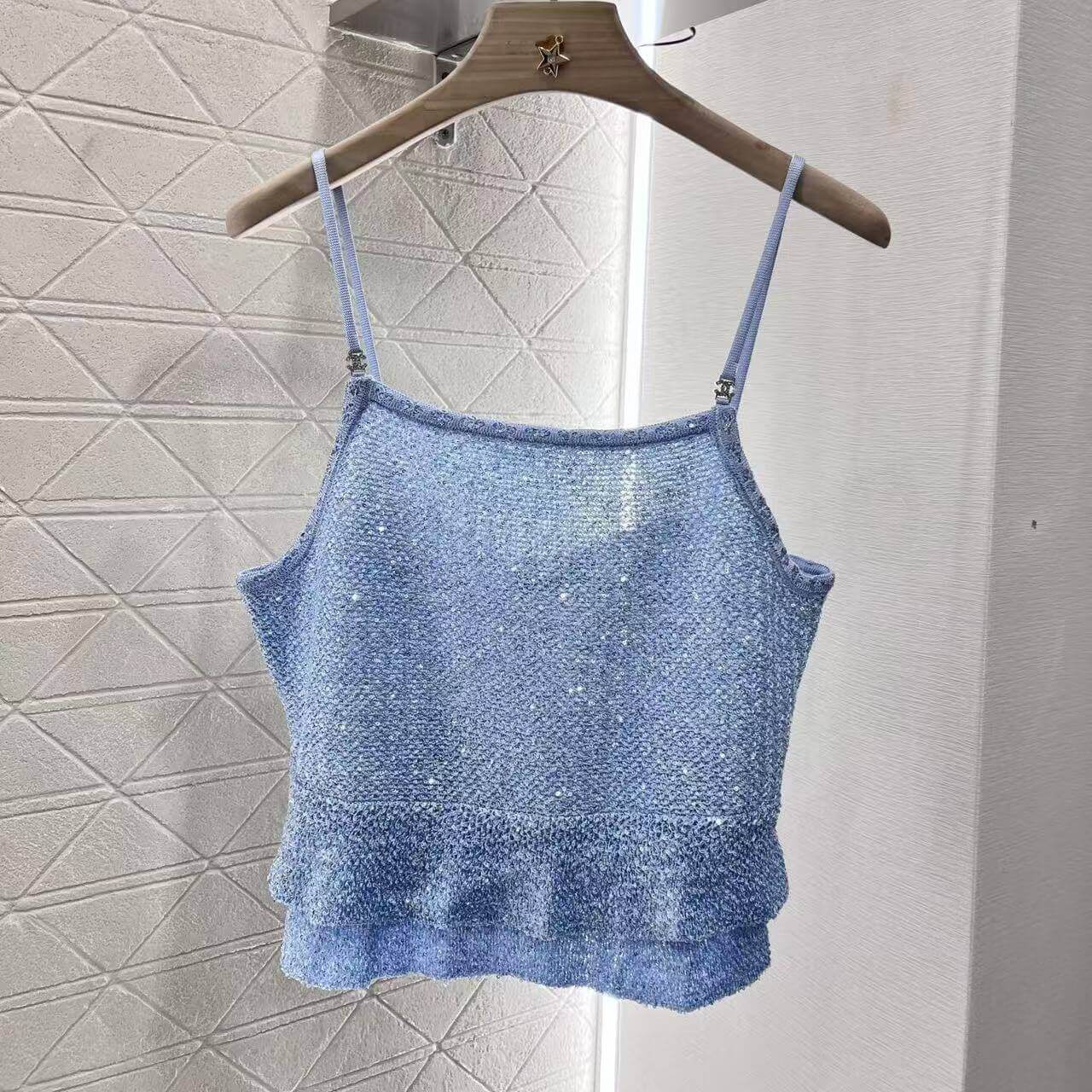 Trendy & Sexy Lace Trim Sequin Camisole