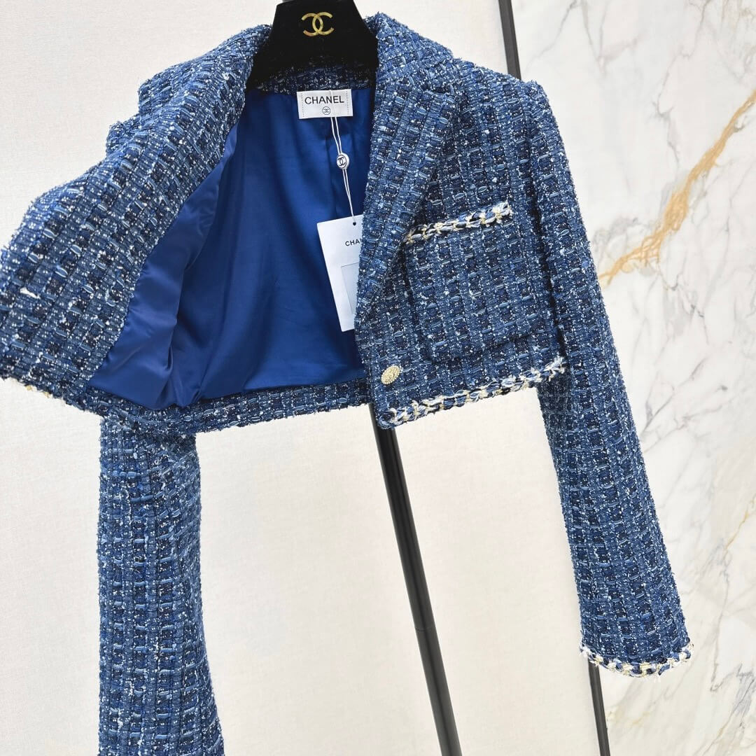 Classic Plaid Tweed Short Coat