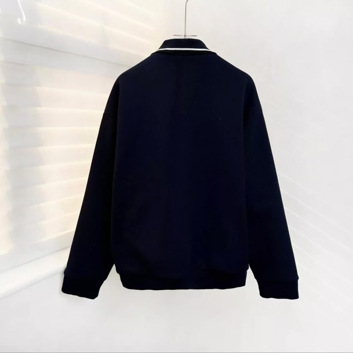Classic Color-Block Polo Collar Zippered Jacket