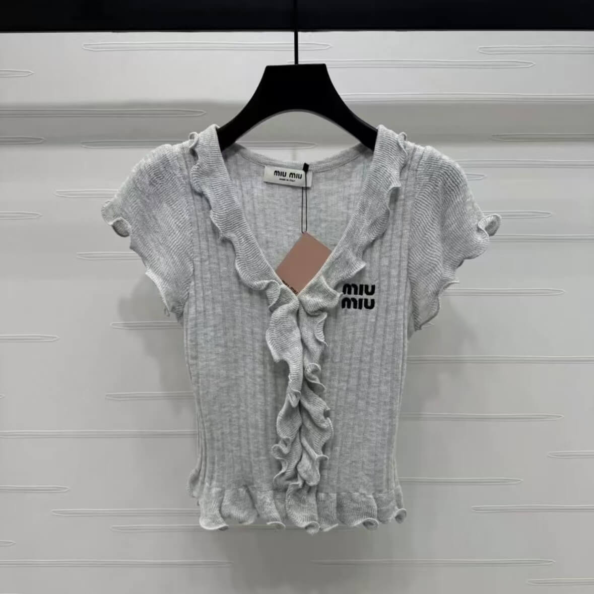 Soft Style Ruffled Cropped Short Sleeve