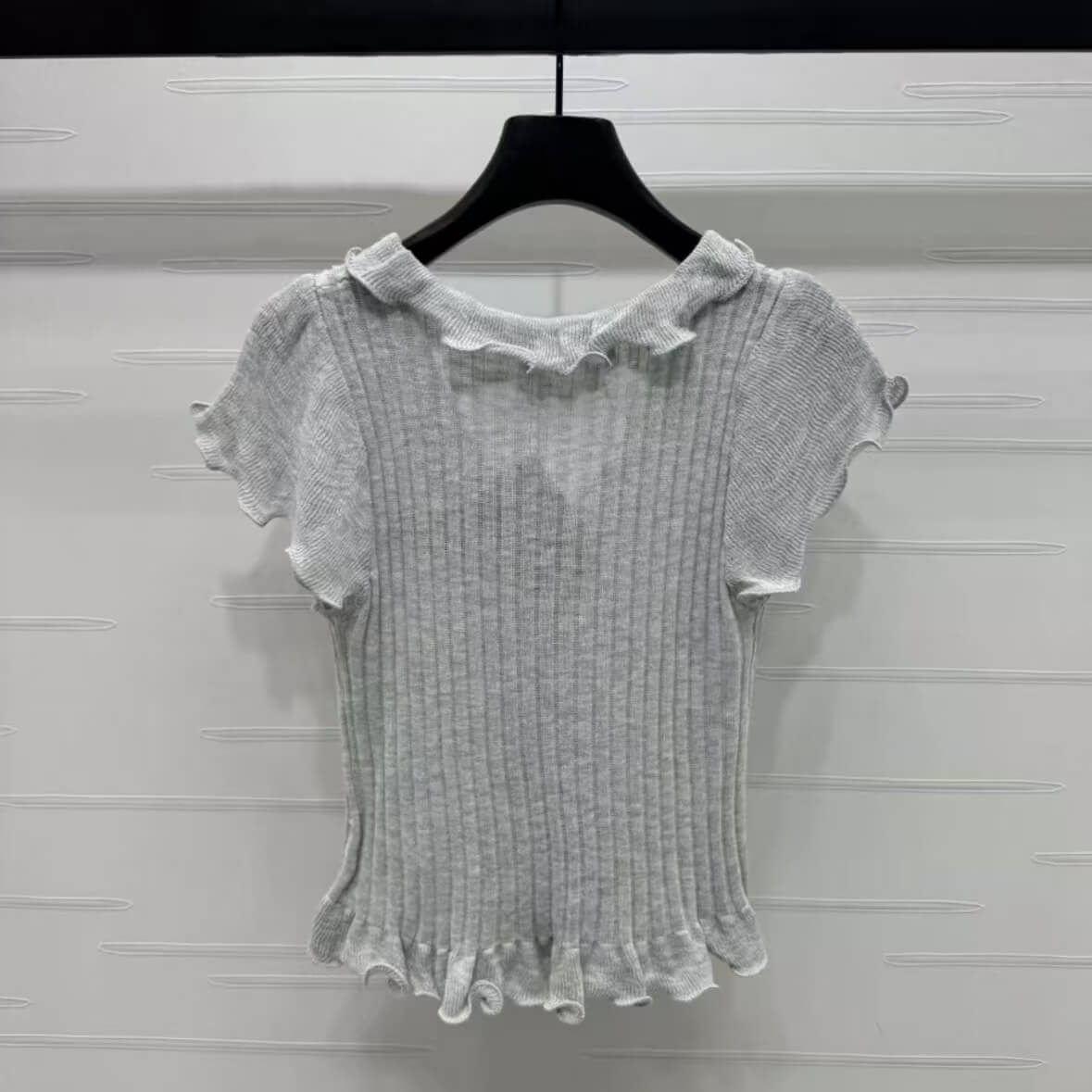 Soft Style Ruffled Cropped Short Sleeve