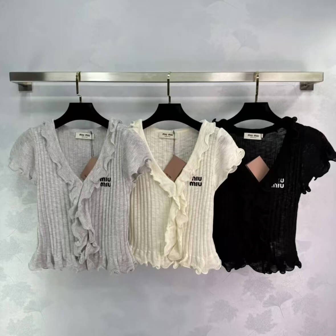 Soft Style Ruffled Cropped Short Sleeve