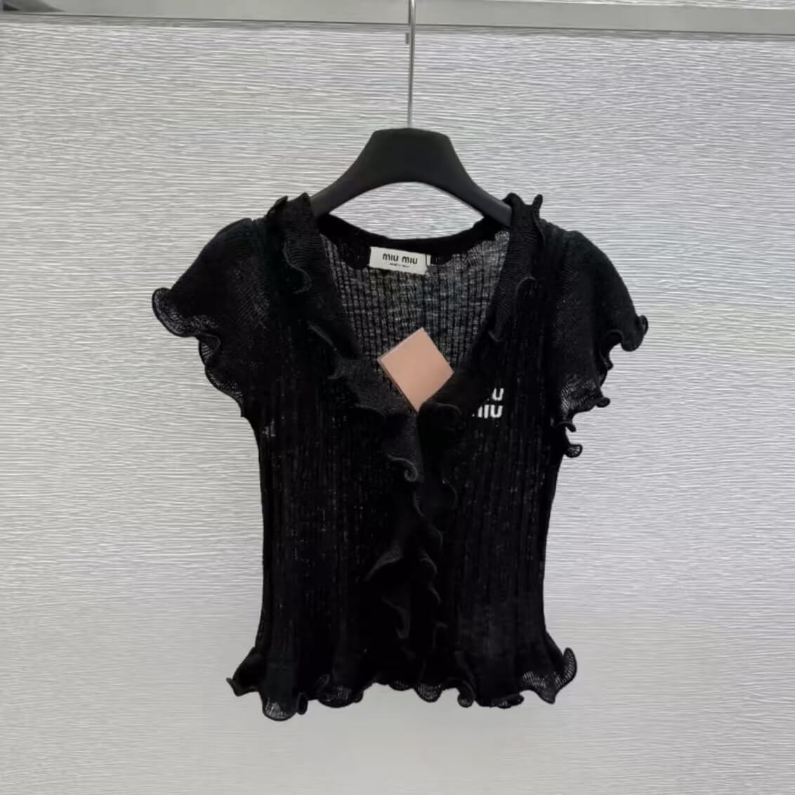 Soft Style Ruffled Cropped Short Sleeve