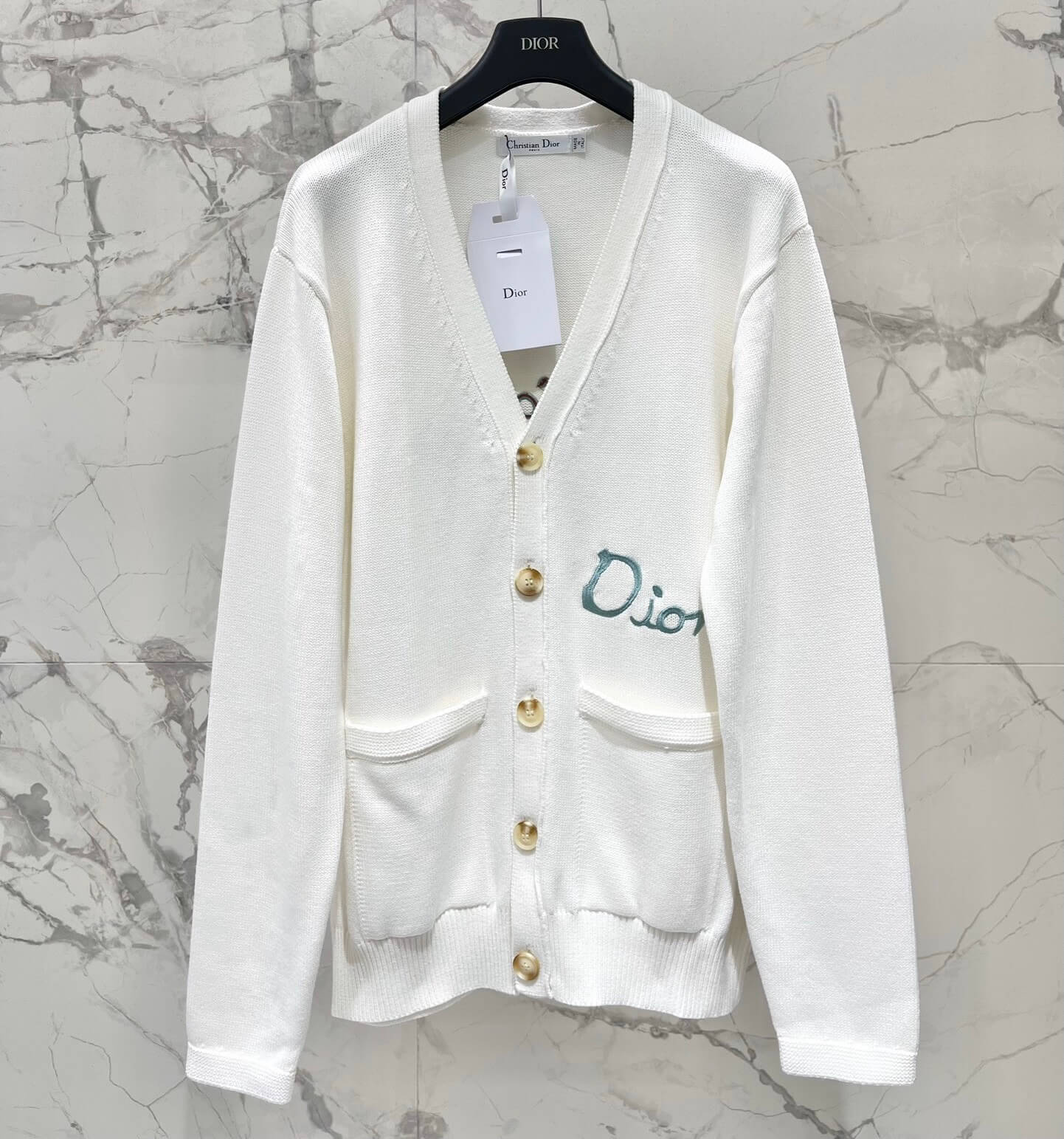 Minimalist Casual Embroidered Knit Cardigan