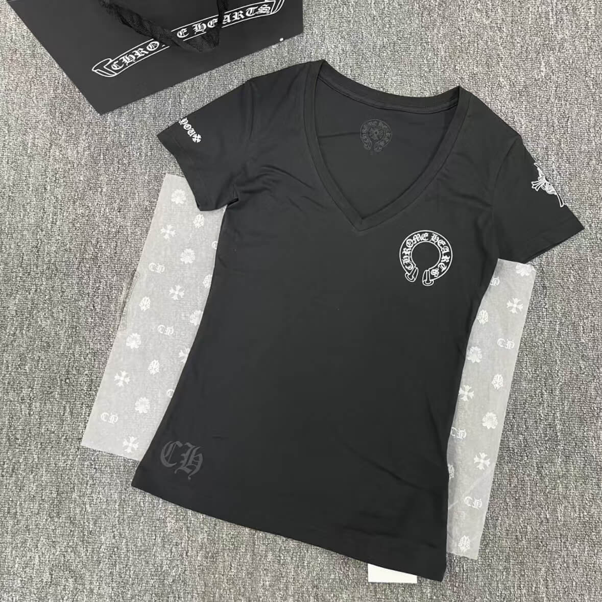 Horseshoe Sanskrit V-Neck T-Shirt