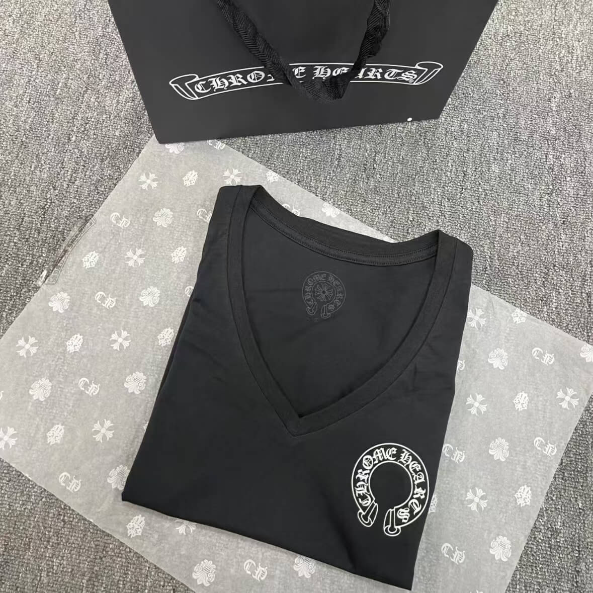 Horseshoe Sanskrit V-Neck T-Shirt
