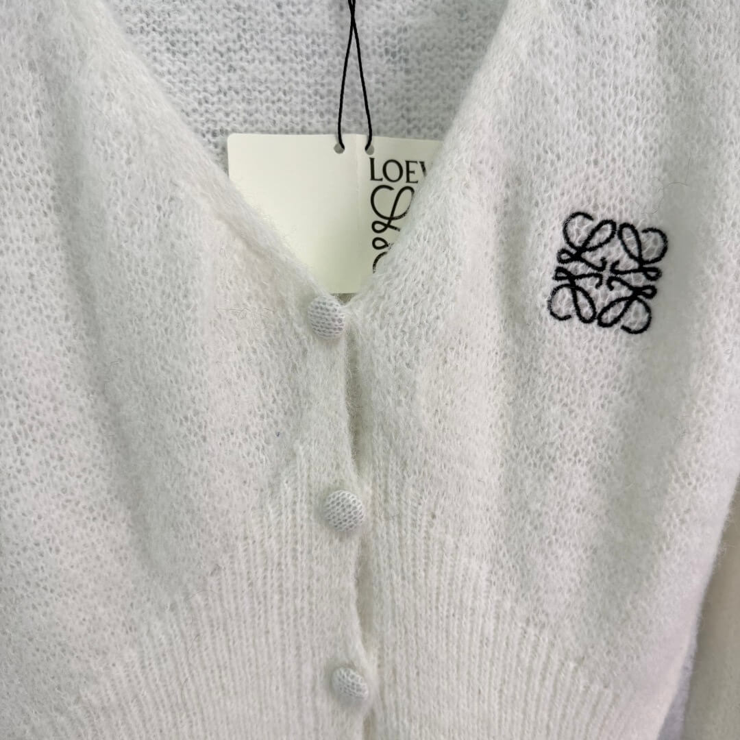 Delicate V-Neck Cardigan with Lace Hem