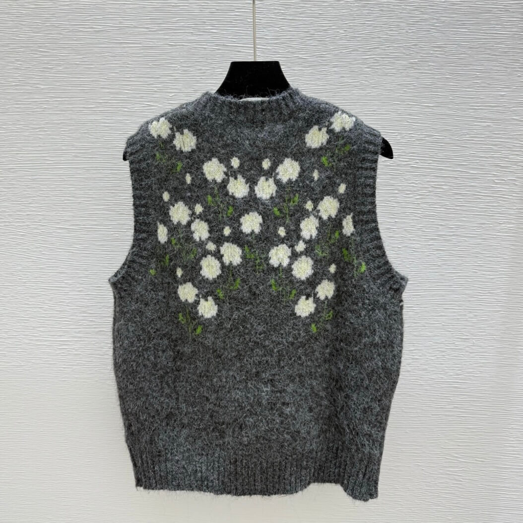Vintage 3D Floral Knit Vest