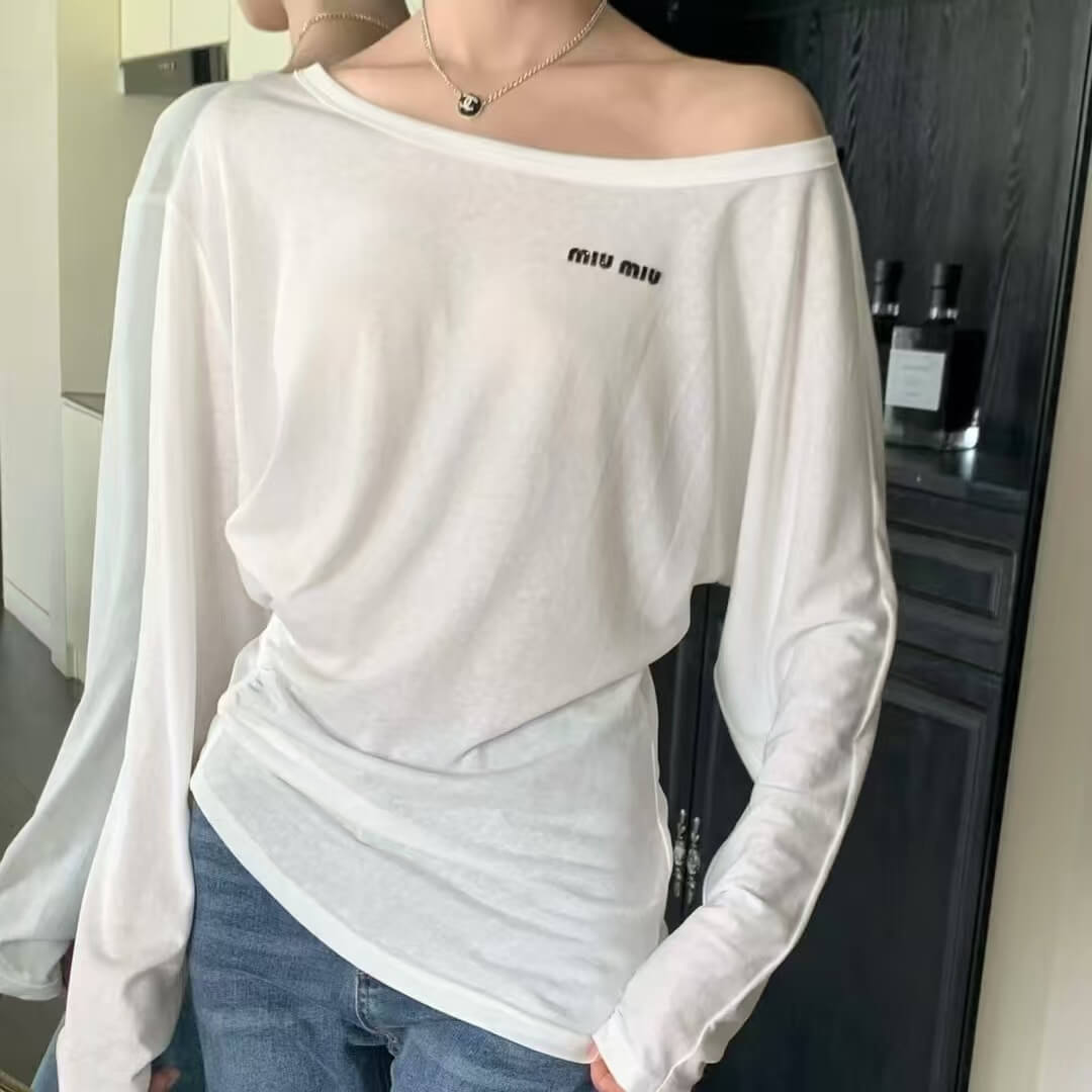 Casual Off-Shoulder Sun Protection Long Sleeve