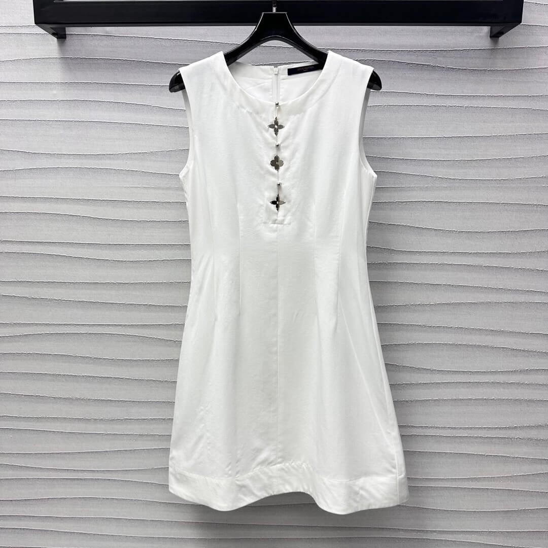 Metal Four-Leaf Clover Embellished Vest Dress