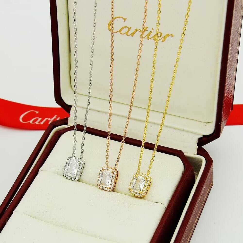 Classic Minimalist Square Diamond Necklace
