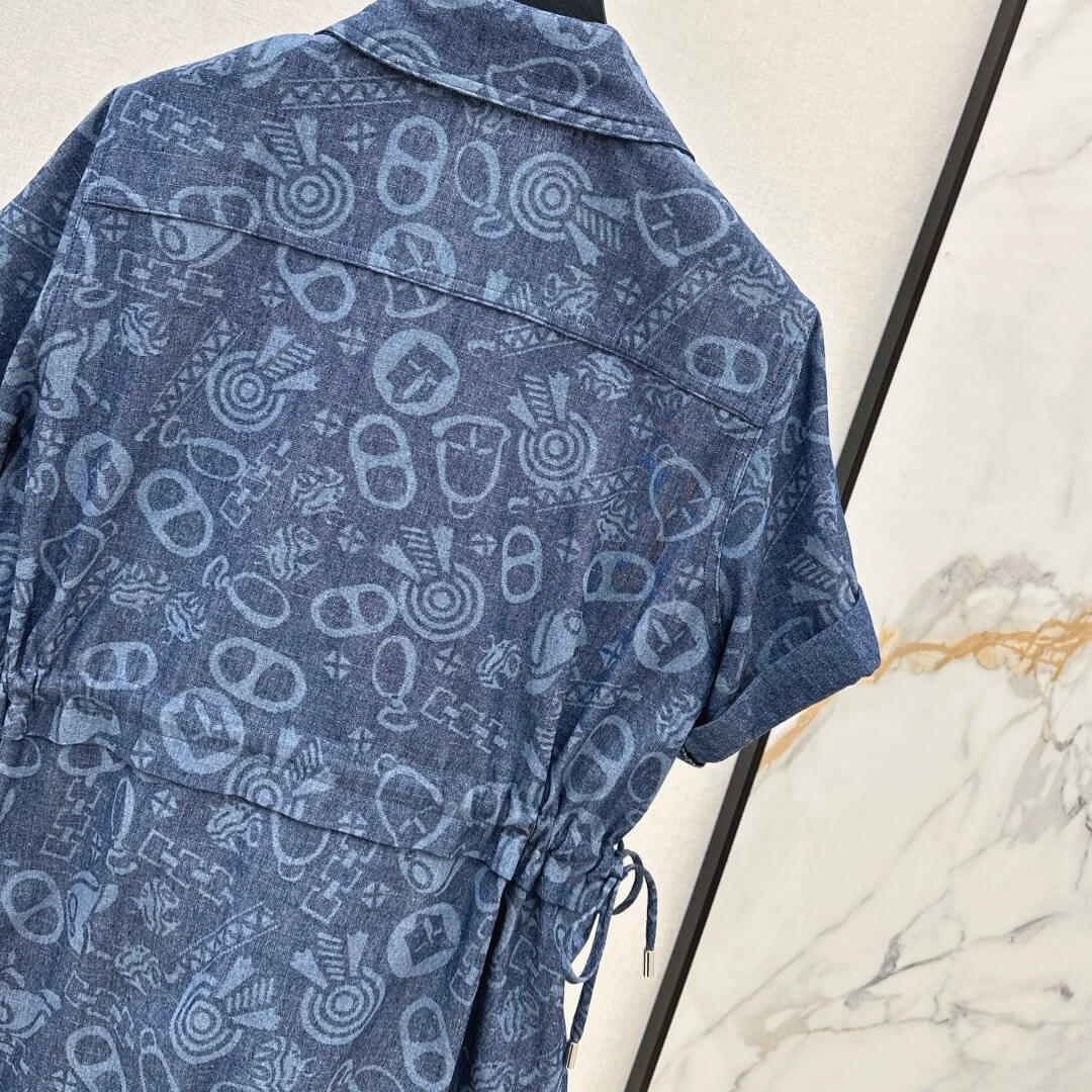 Chic Printed Short Sleeve Dress