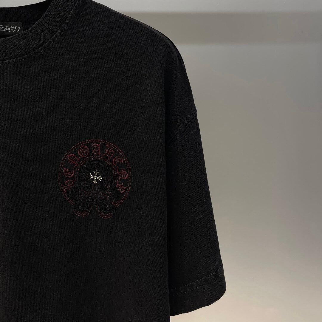 Chic 3D Sanskrit Embroidery T-Shirt