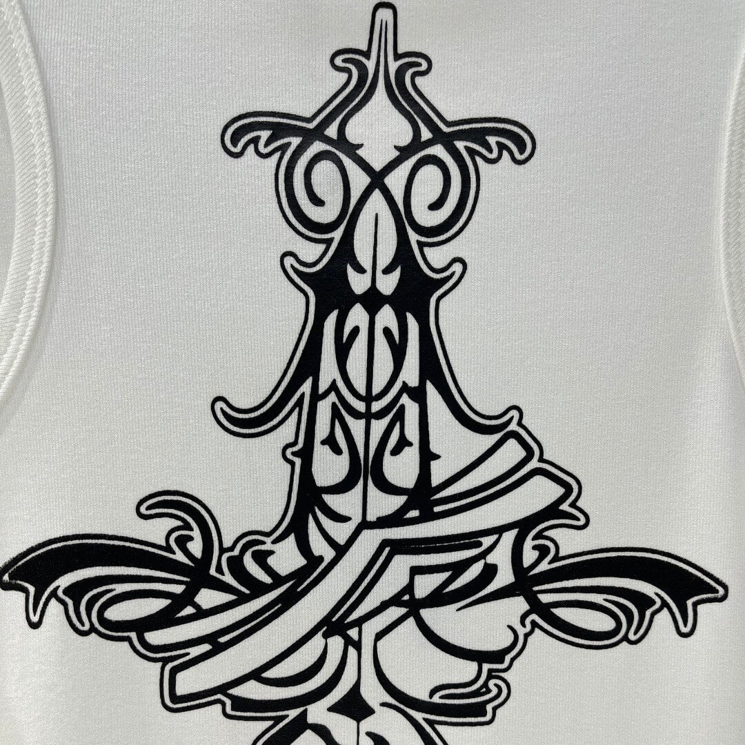 Classic Cross-Printed Sleeveless Dress