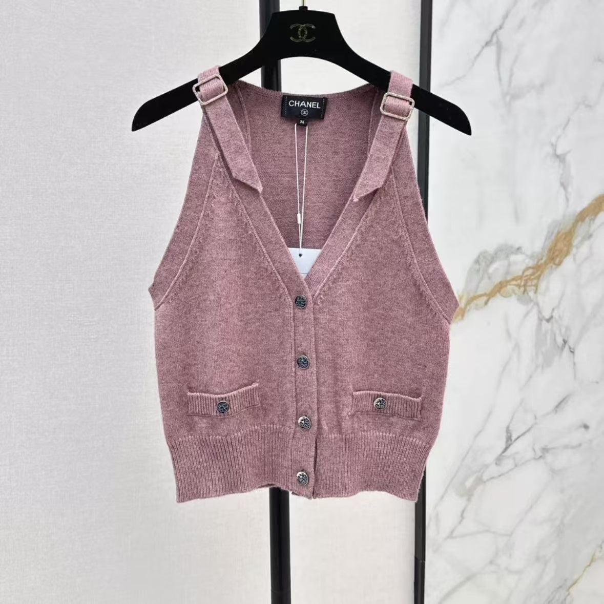 Minimalist Slip V-Neck Buttoned Vest