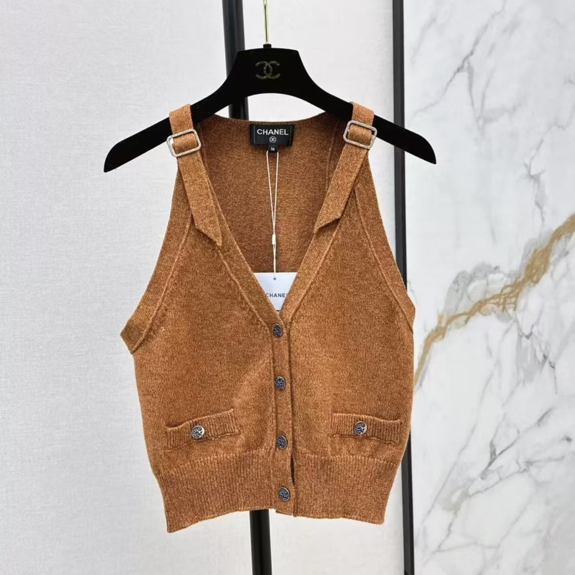Minimalist Slip V-Neck Buttoned Vest