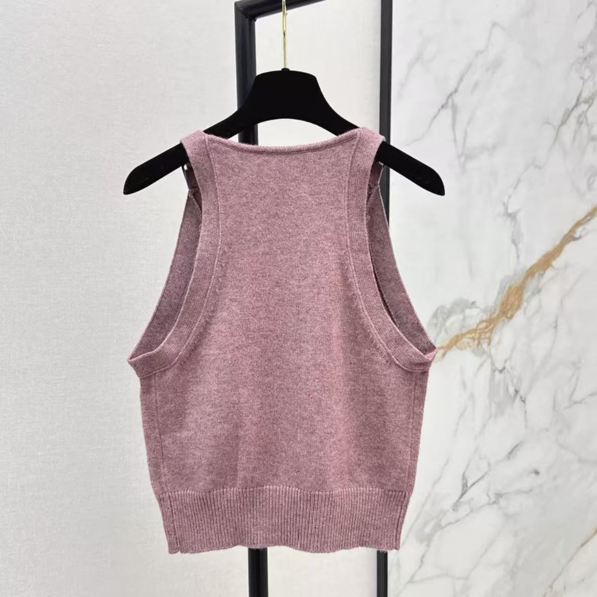 Minimalist Slip V-Neck Buttoned Vest