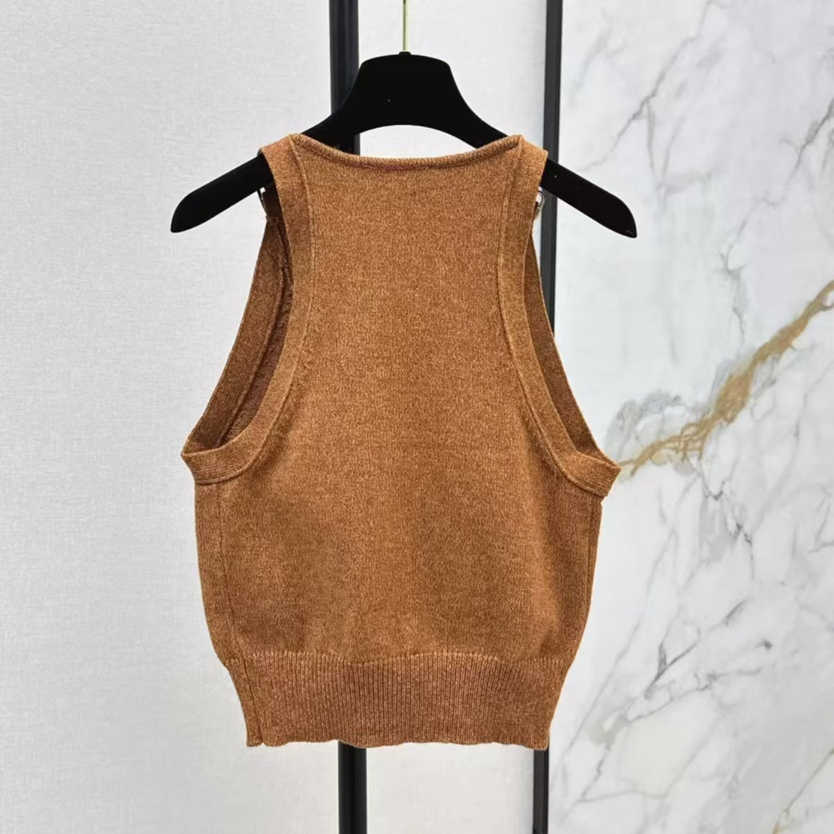 Minimalist Slip V-Neck Buttoned Vest