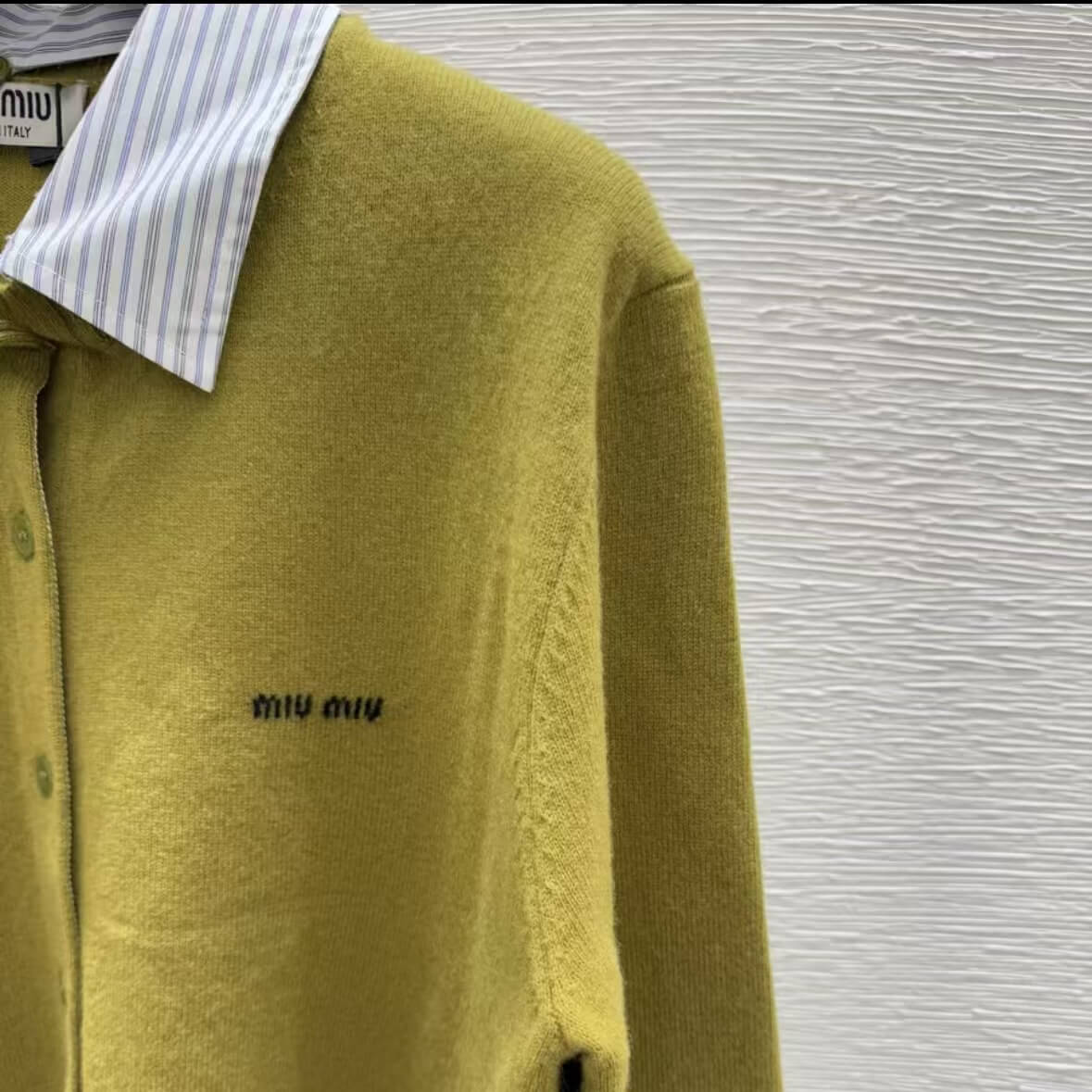 Classic Detachable Striped Collar Button-Up Cardigan