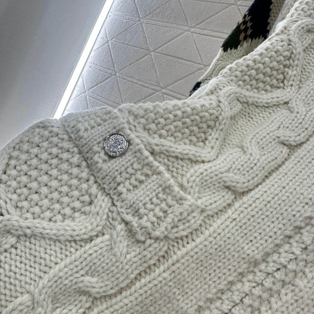 Classic Zipper Crochet Knit Coat