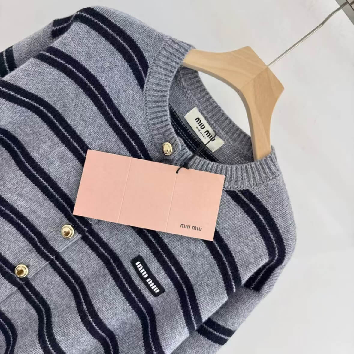 Chic Minimalist Striped Knit Cardigan