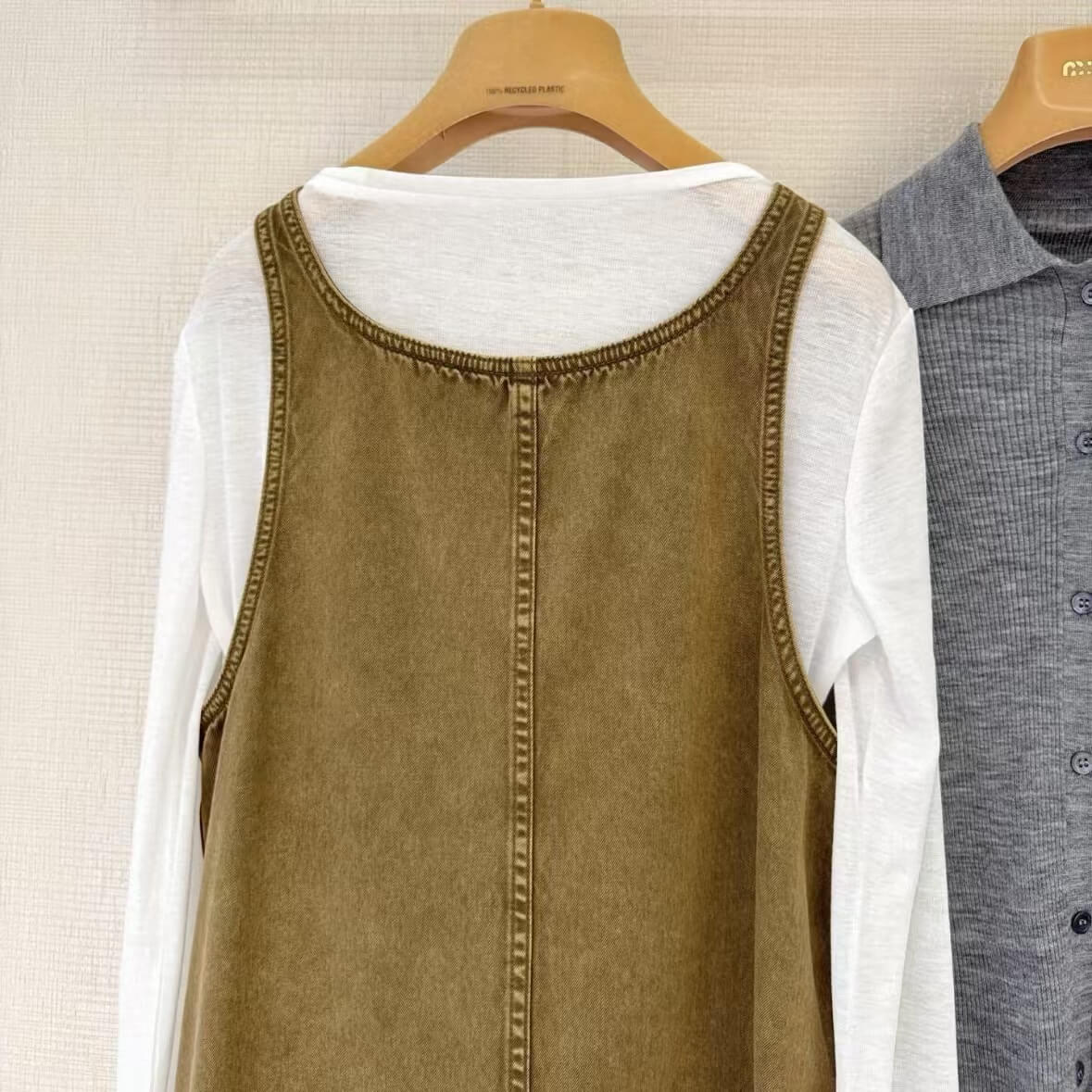 Washed Denim Vest Dress Set