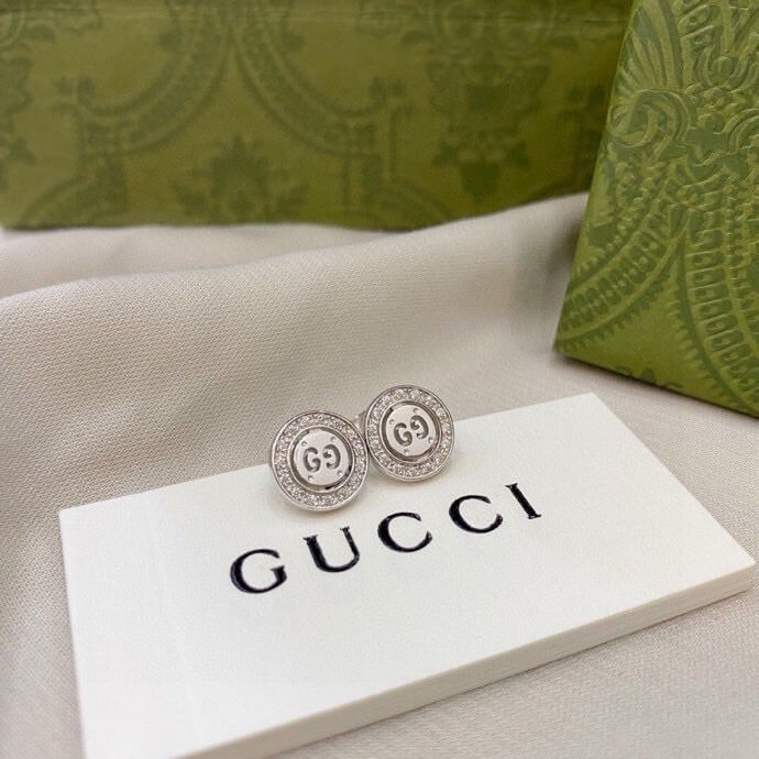 Classic Round Letter Diamond Stud Earrings