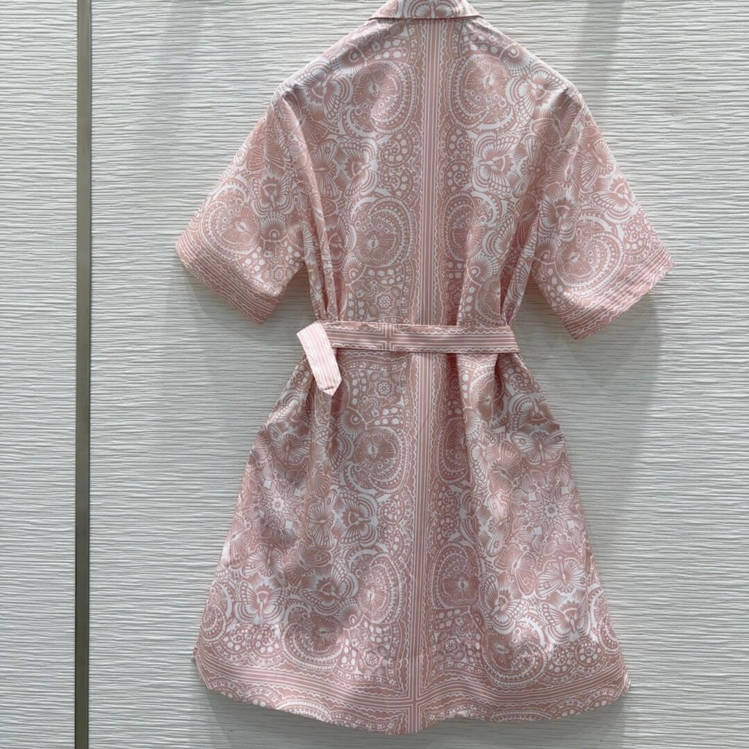 Vintage Ethnic Belted Dress