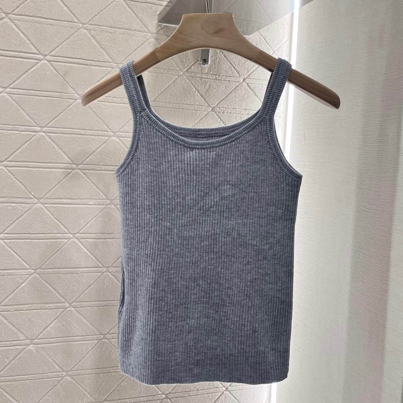 Vertical Rib Texture Camisole Vest
