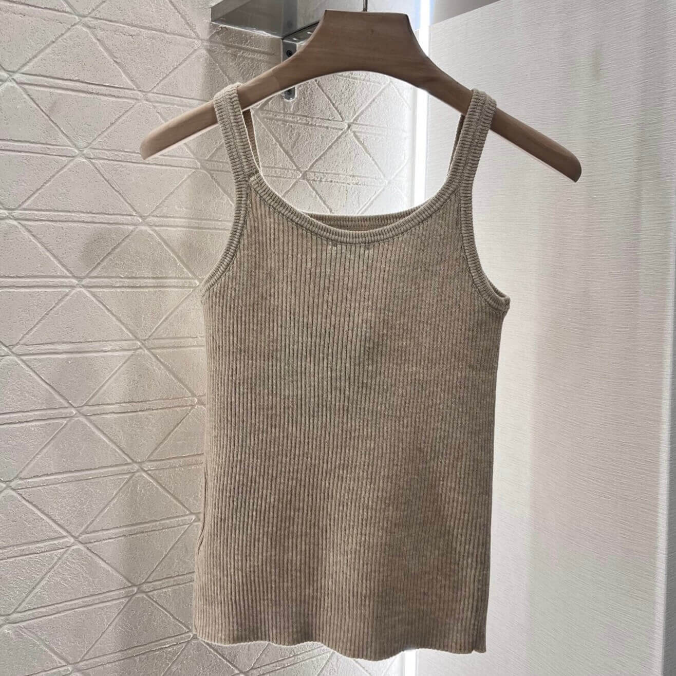 Vertical Rib Texture Camisole Vest