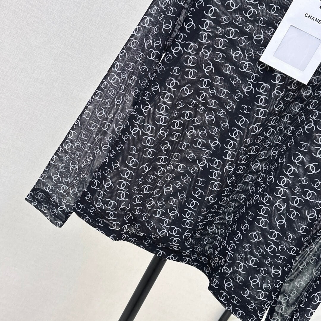 Trendy Sheer Mesh Long Sleeve Top