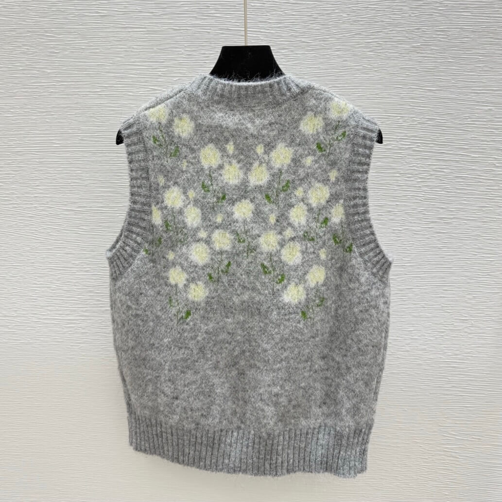 Vintage 3D Floral Knit Vest