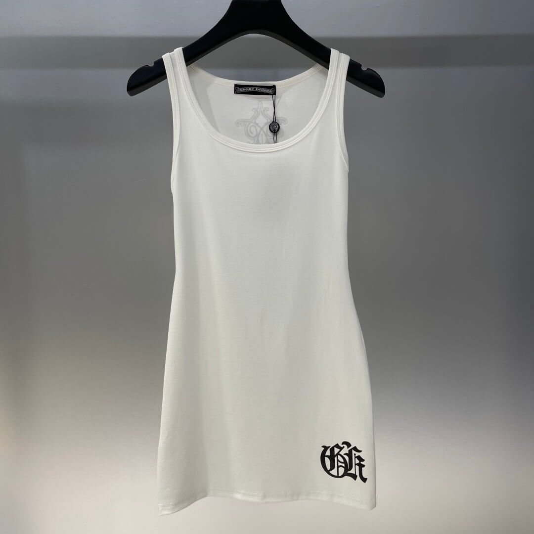 Classic Cross-Printed Sleeveless Dress