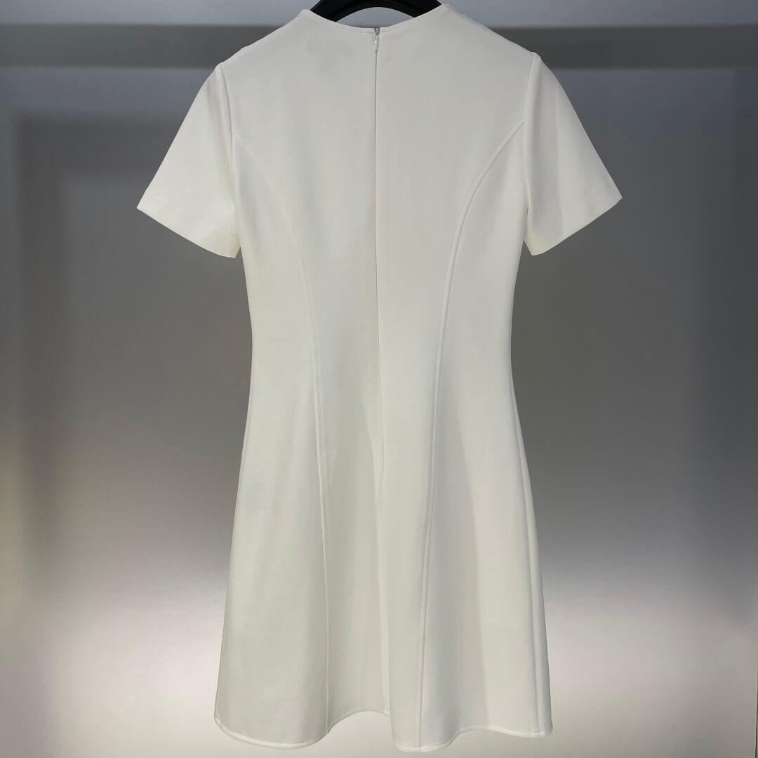 Triple Row Metal Button Short Sleeve Dress