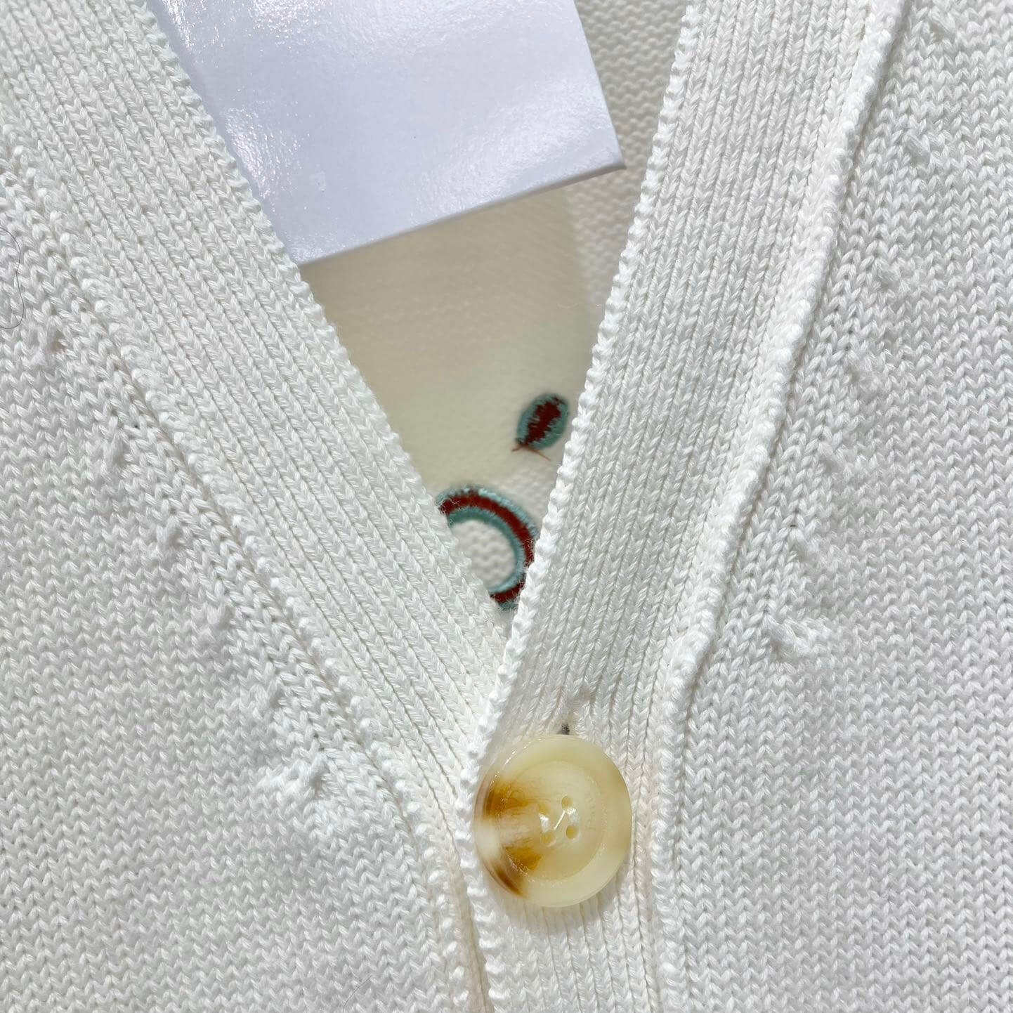 Minimalist Casual Embroidered Knit Cardigan