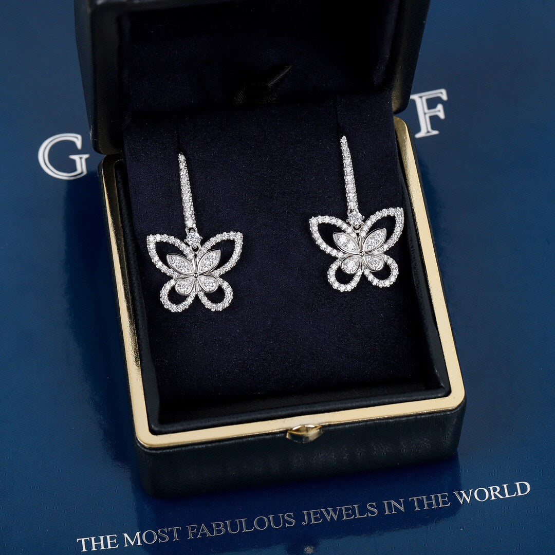 Full-Diamond Butterfly Earrings