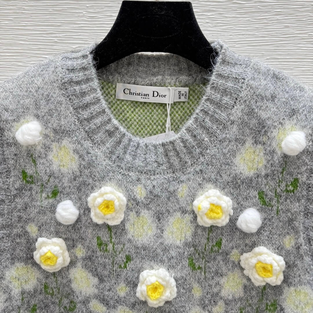 Vintage 3D Floral Knit Vest