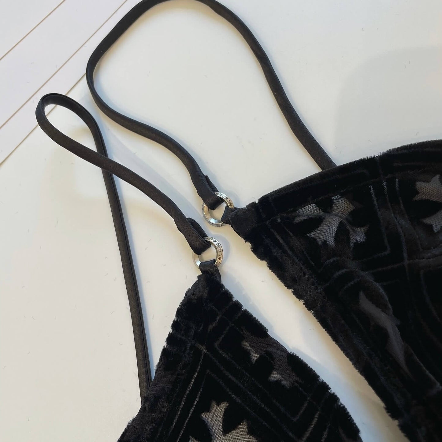 Velvet Cross Cut-Out Camisole Vest