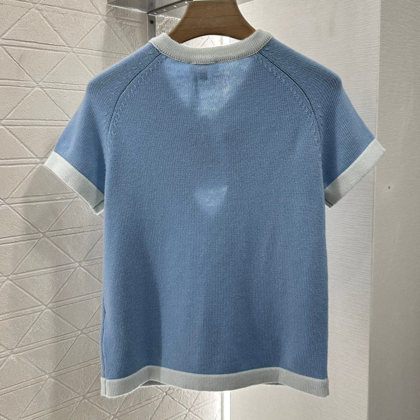 Camelia-Encrusted Cutout Knit Tee