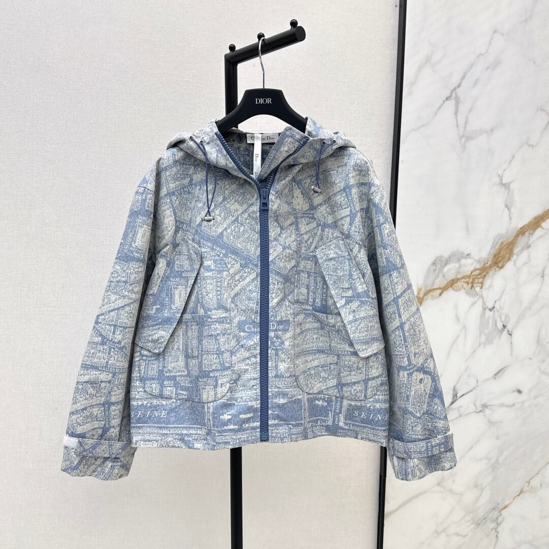 Classic Pattern Oversized Hooded Jacket