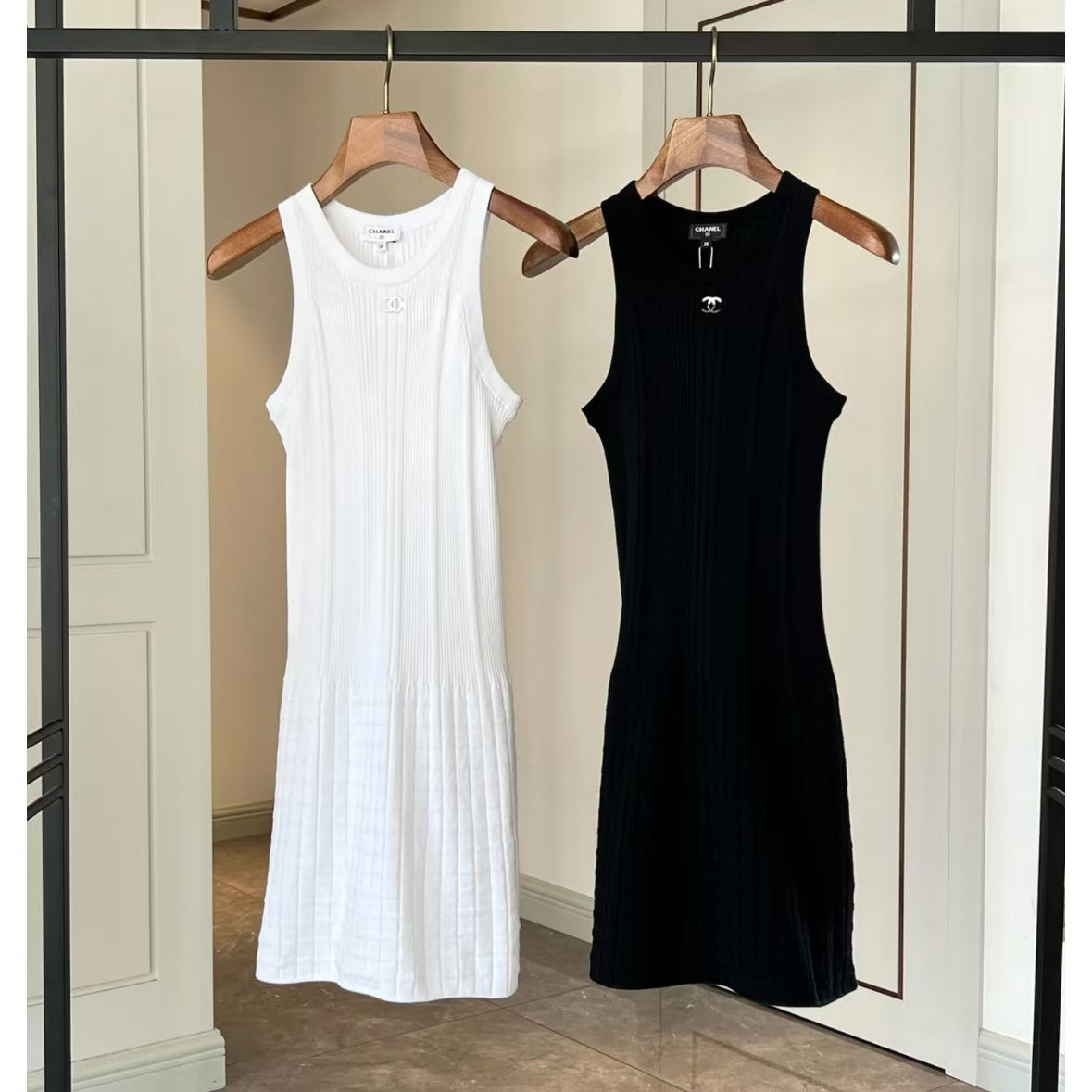 CHA Minimalist Elegance Knit Vest Dress