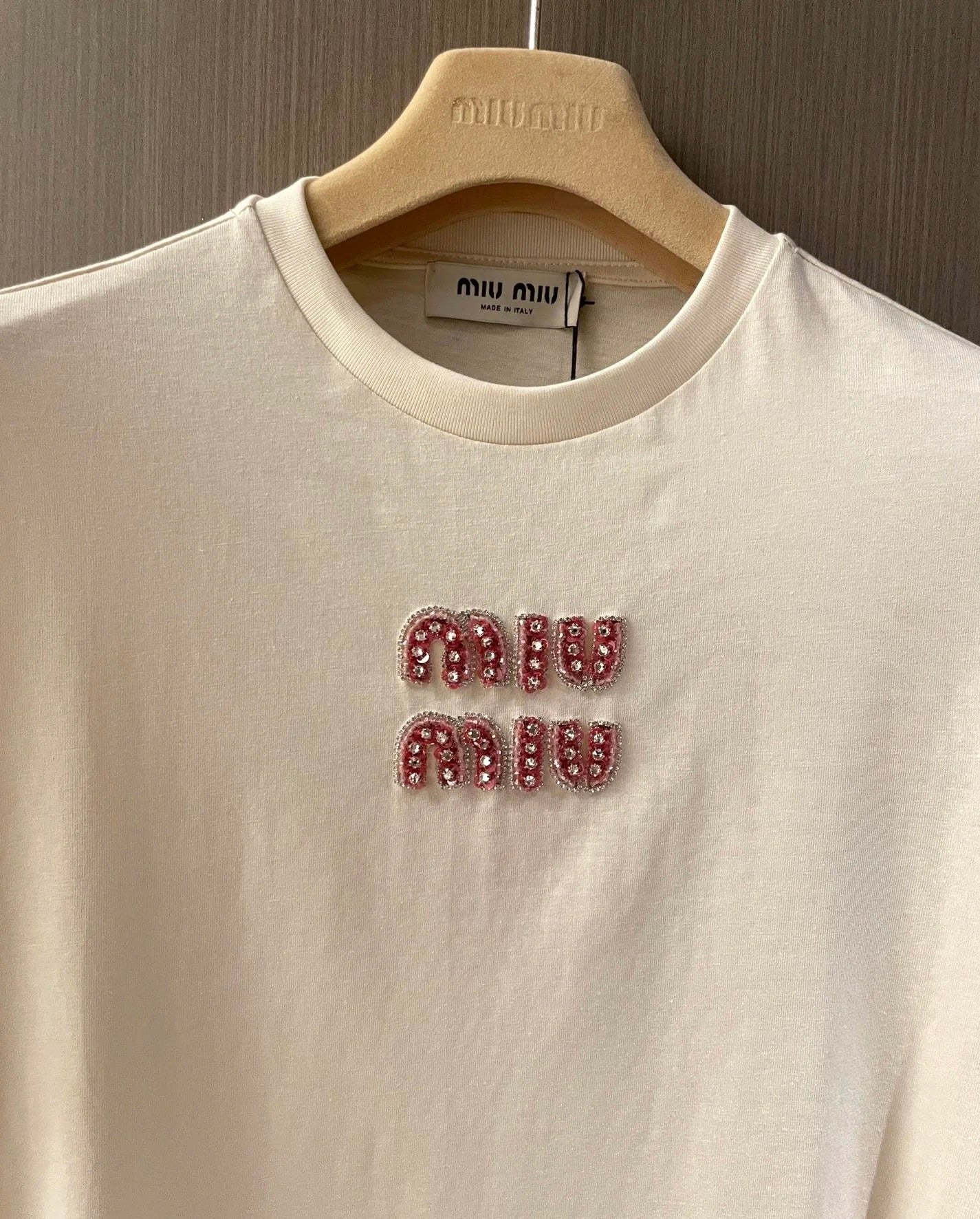 Trendy Diamond-Embellished Letter T-Shirt