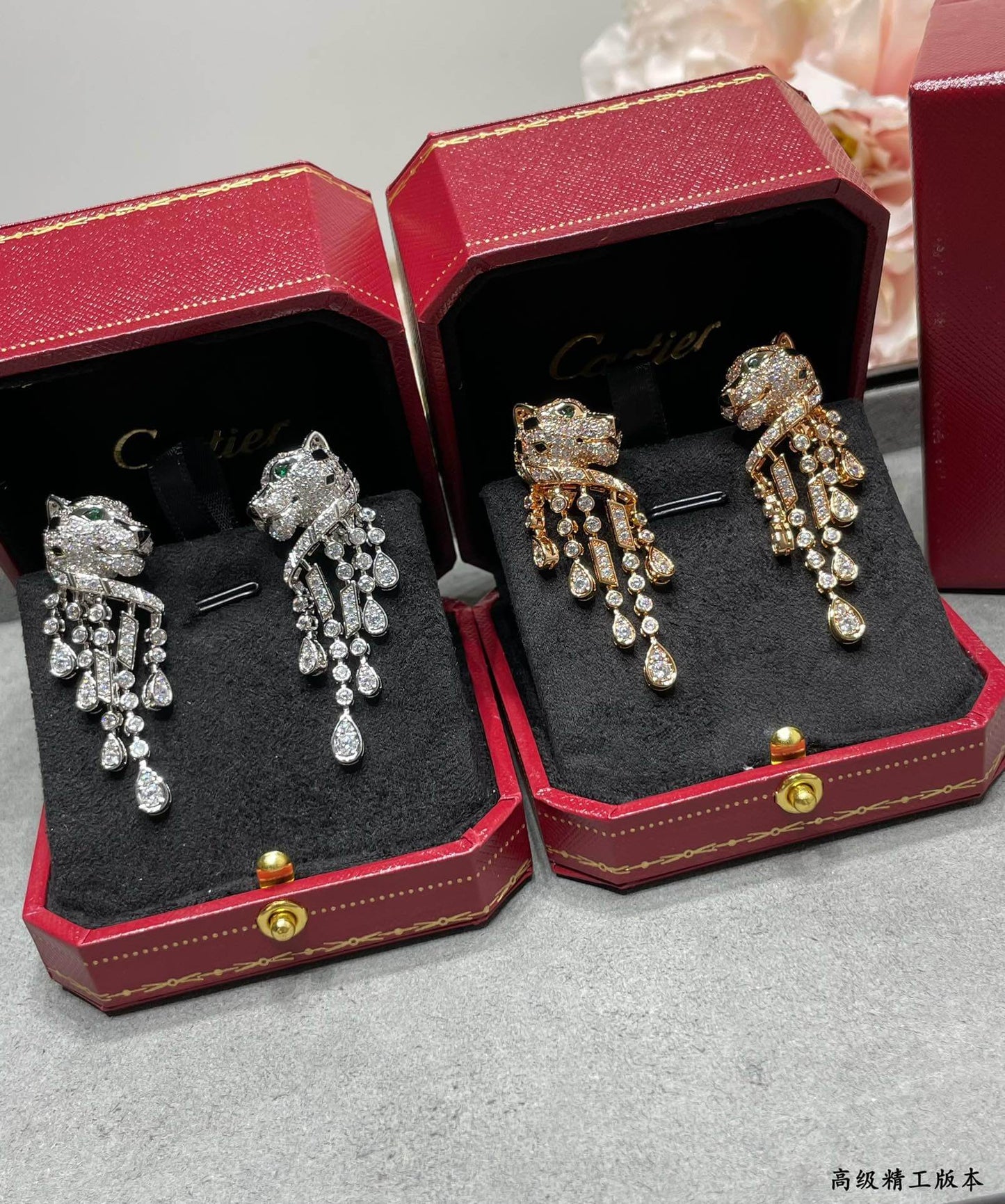 Feline-Embossed Statement Hoops