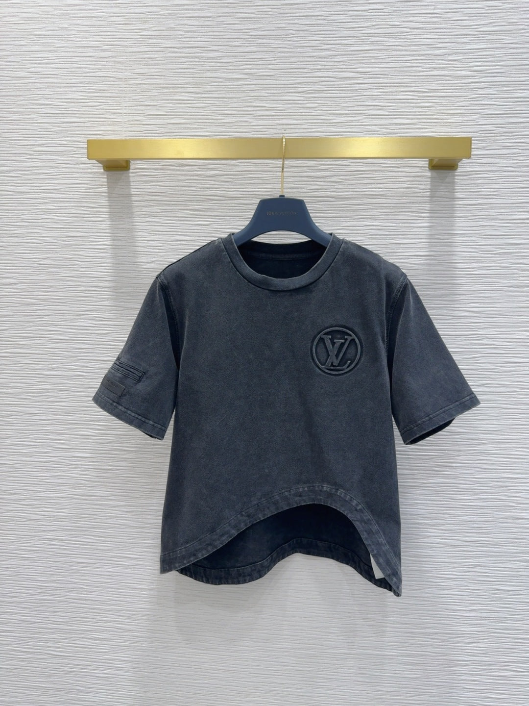 Asymmetrical Hem Short-Sleeve Top