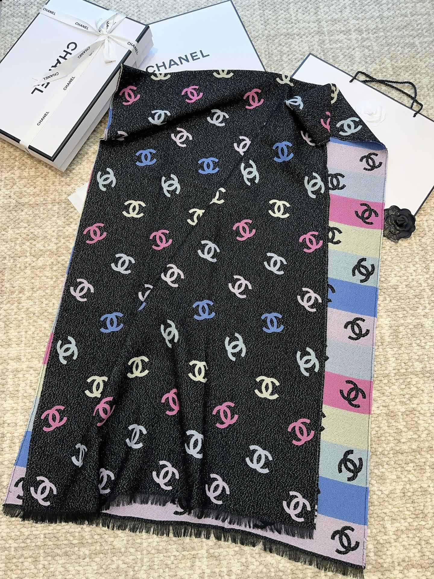 Classic Multicolor Logo All-Over Print Scarf
